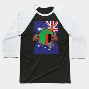 Zambia Flag Australian Flag Ripped - Gift for Zambian From Zambia Baseball T-Shirt